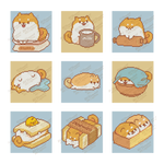 corgis and bread, corgis baking bread with dough