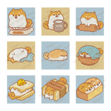 corgis and bread, corgis baking bread with dough