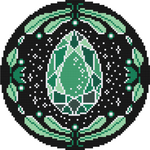 Cross Stitch to diamond painting green gem