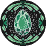 Cross Stitch to diamond painting green gem