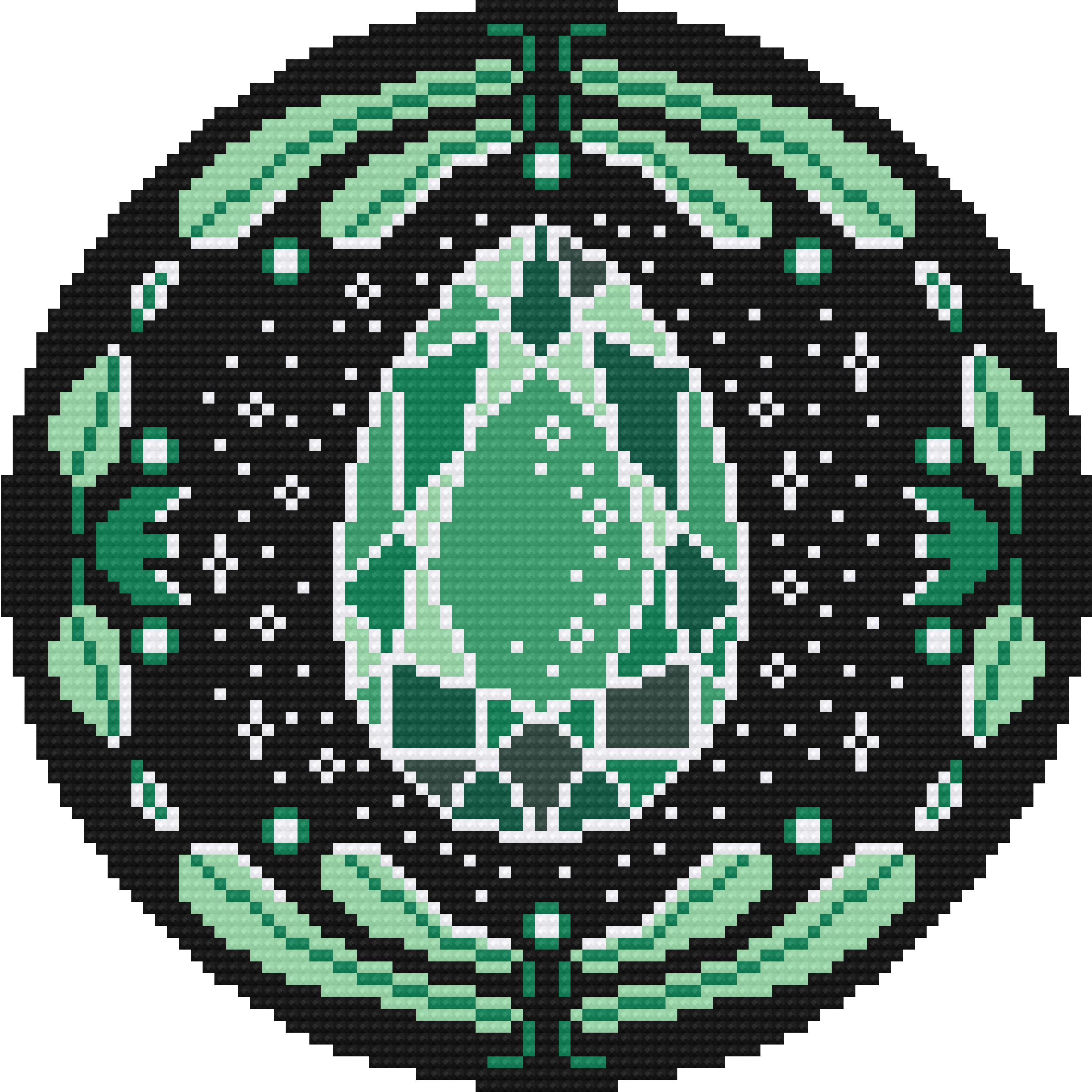 Cross Stitch to diamond painting green gem